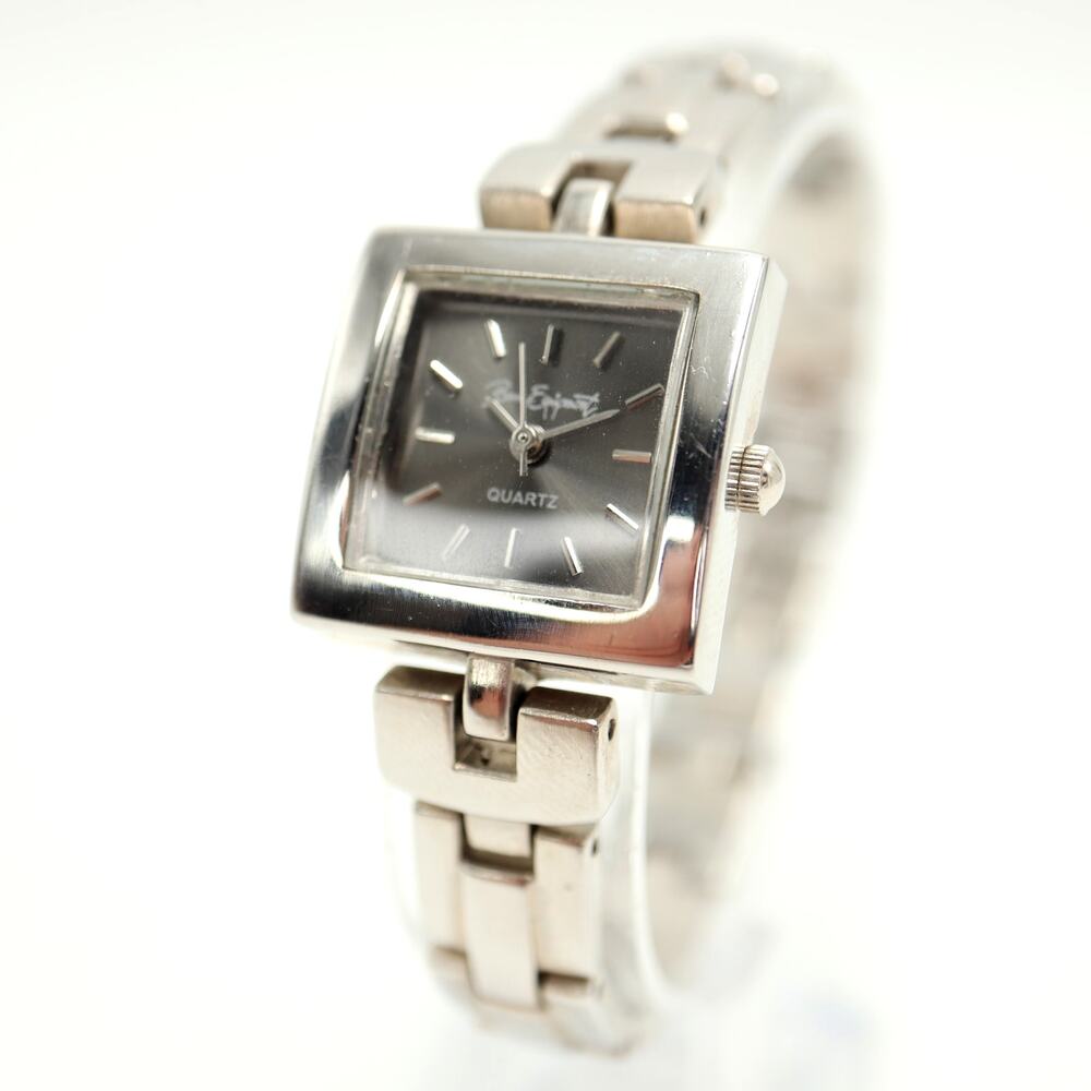 B.U.M. Equipment Womens Silver Tone 23mm Square Watch Bracelet w New Battery